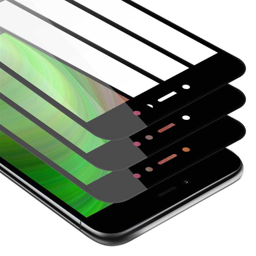 Primo piano di protezioni schermo per telefono impilate. Ogni strato mostra schermate parziali del telefono con colori diversi.