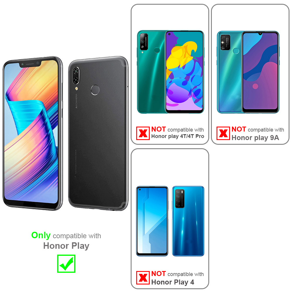 Telefoni con custodie. Solo un telefono è compatibile, altri hanno segni rossi X.