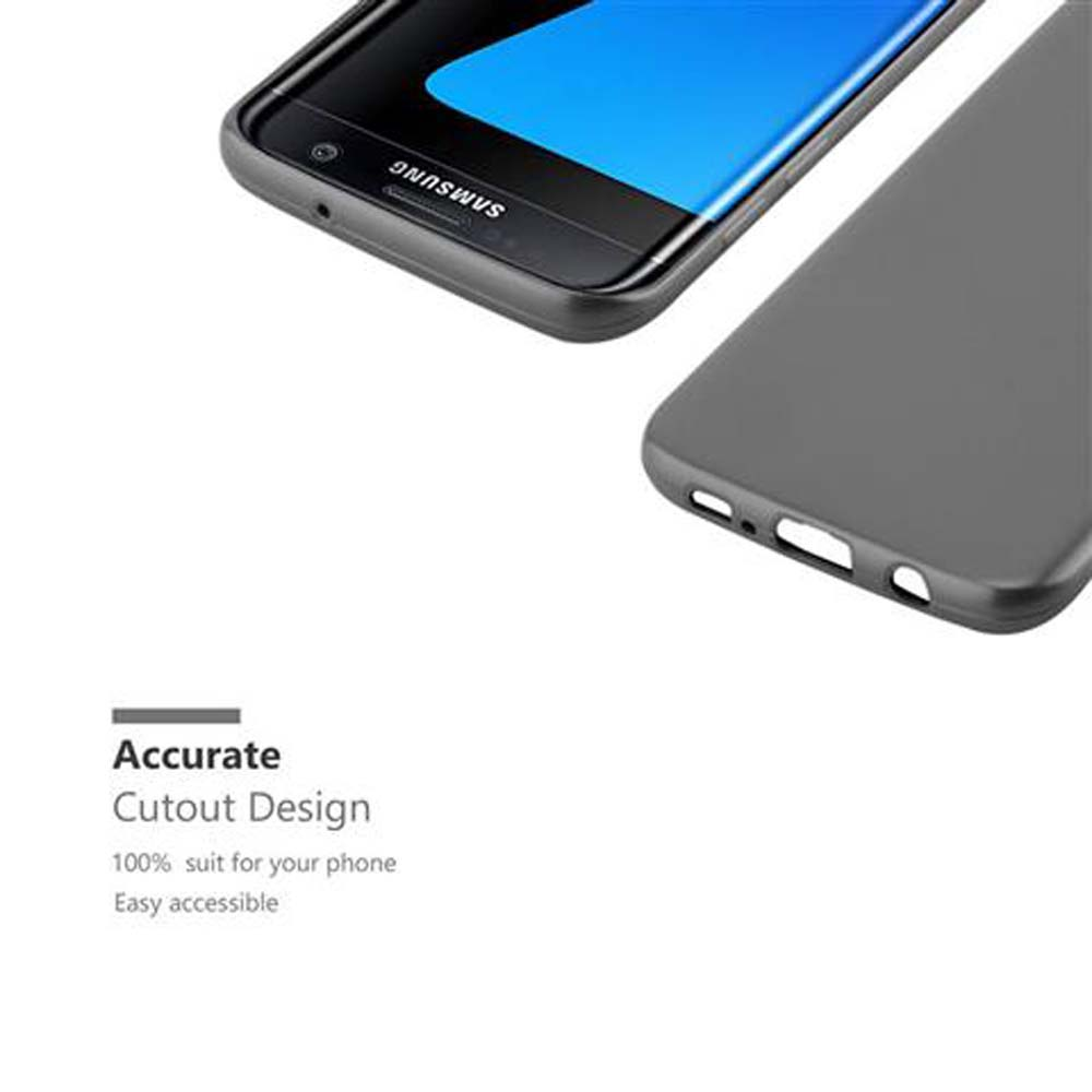 Ein Telefon befindet sich neben einer grauen Handyhülle. Die Handyhülle ist geöffnet und zeigt den Rand des Telefons.
