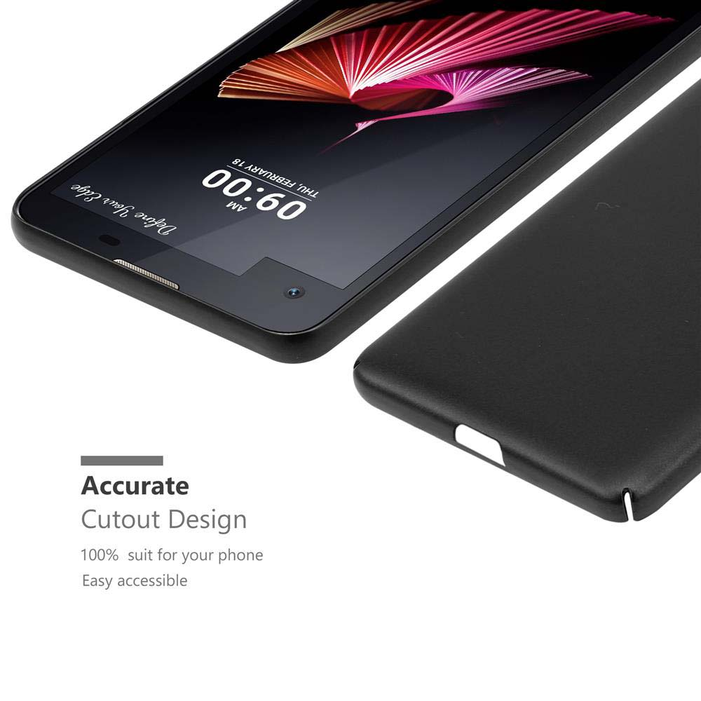 Ein schwarzes Telefon mit Hülle. Ausschnittdesign ist sichtbar. Zeigt das genaue Design und die Zugänglichkeit der Handyhülle.