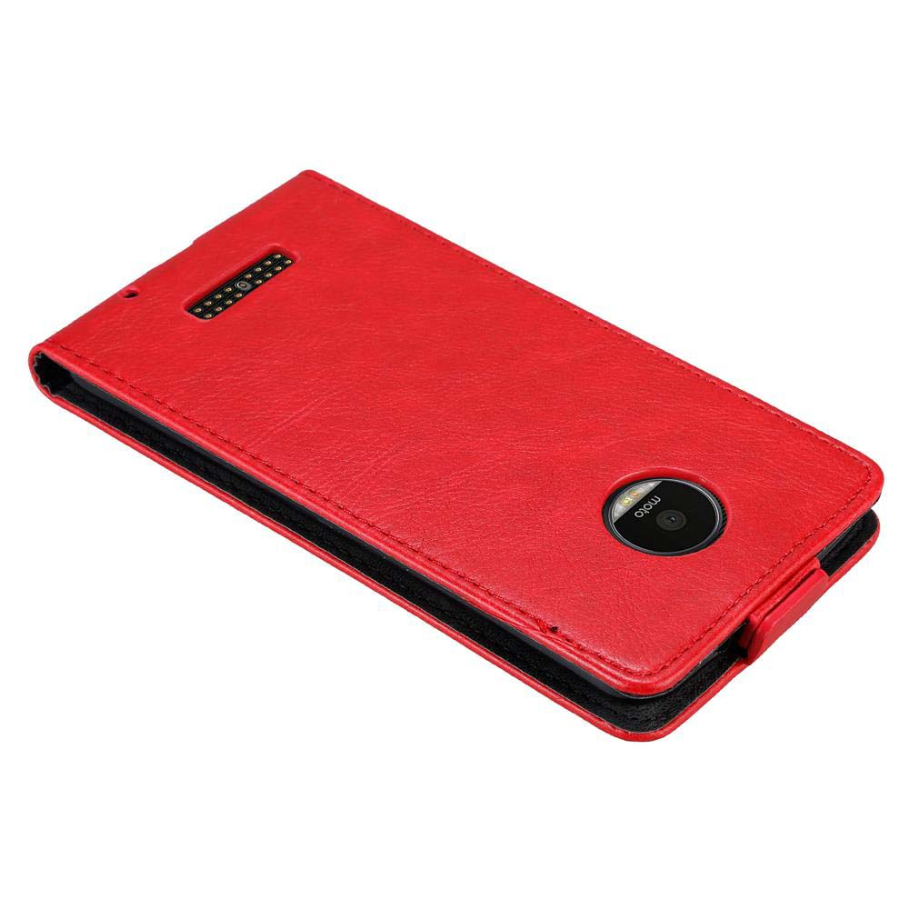 Custodia per telefono rossa con logo moto su sfondo bianco.