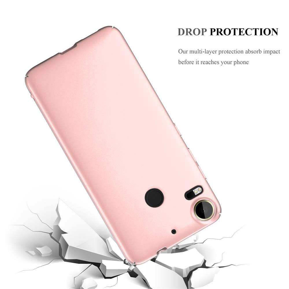 Una custodia e un telefono rosa con terreno incrinato, che illustrano la protezione dagli urti dalle cadute.