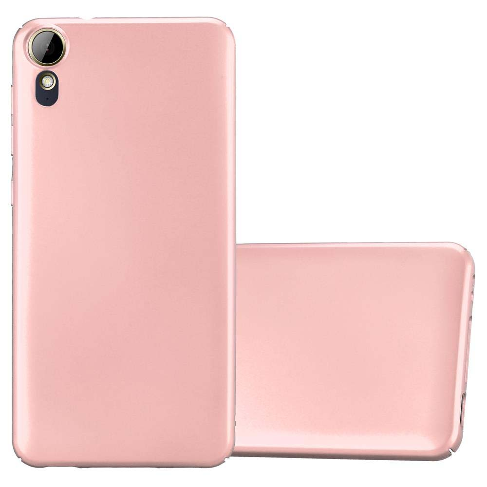 Funda de teléfono rosa. Área circular de la cámara. Dos lados visibles. Fondo blanco.