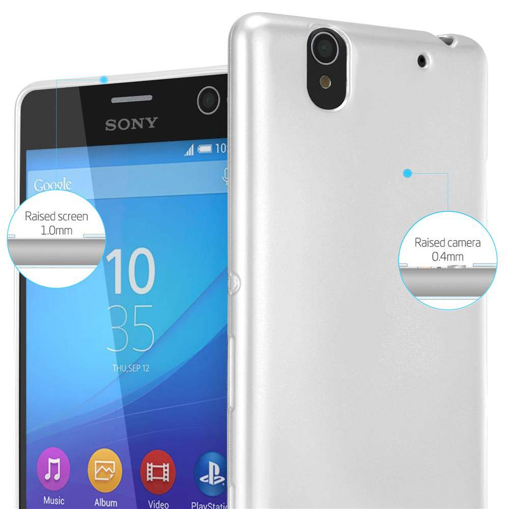 Un teléfono con una funda blanca y un fondo blanco. La pantalla muestra la hora y los iconos de las aplicaciones.