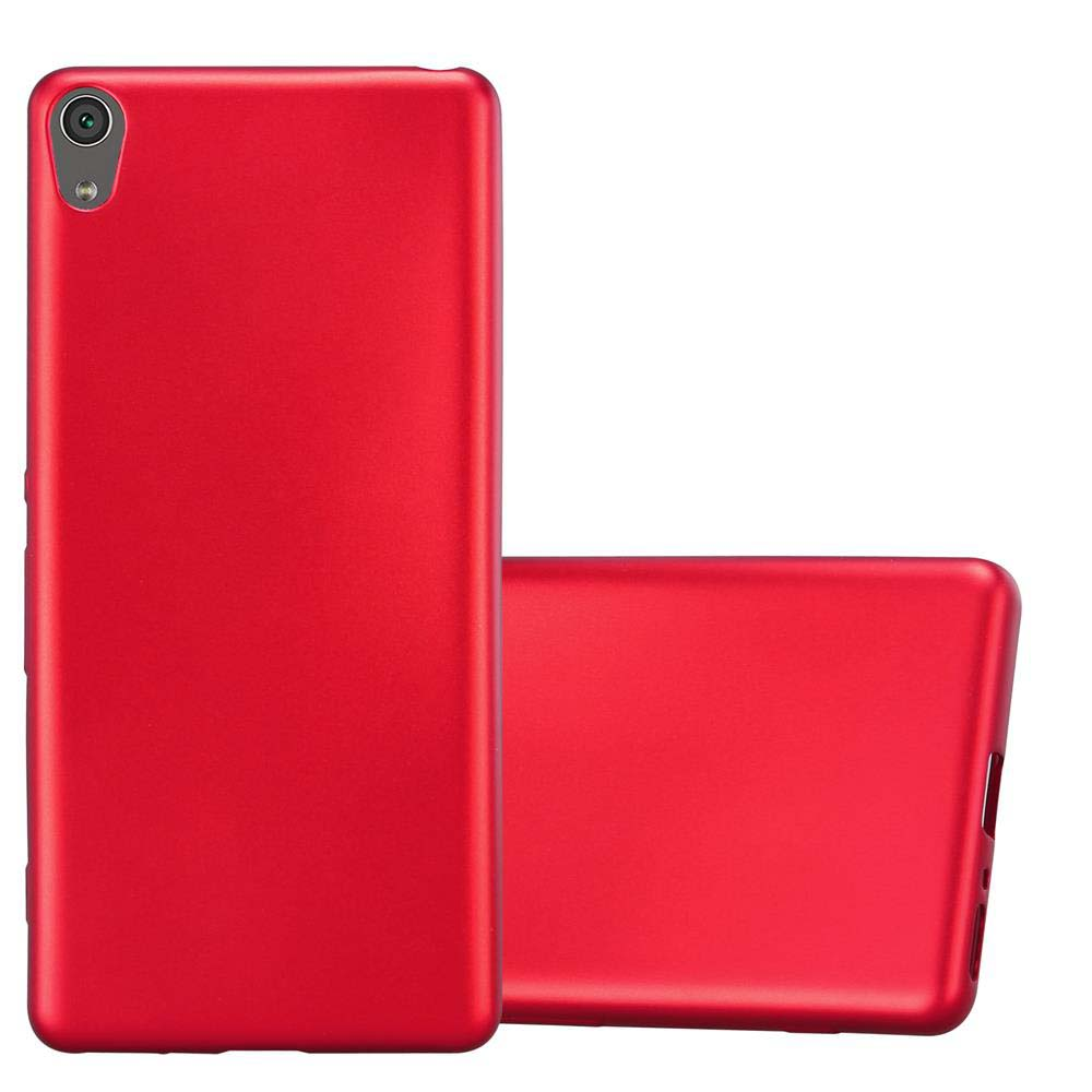 Funda roja para teléfono con lente de cámara. Se muestran dos fundas. Fondo blanco.