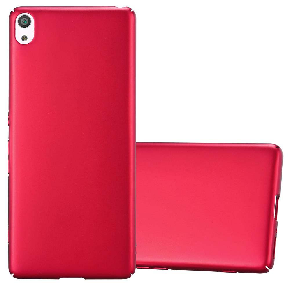 Fundas rojas para teléfono, dos, una cubriendo el teléfono, la otra plana.