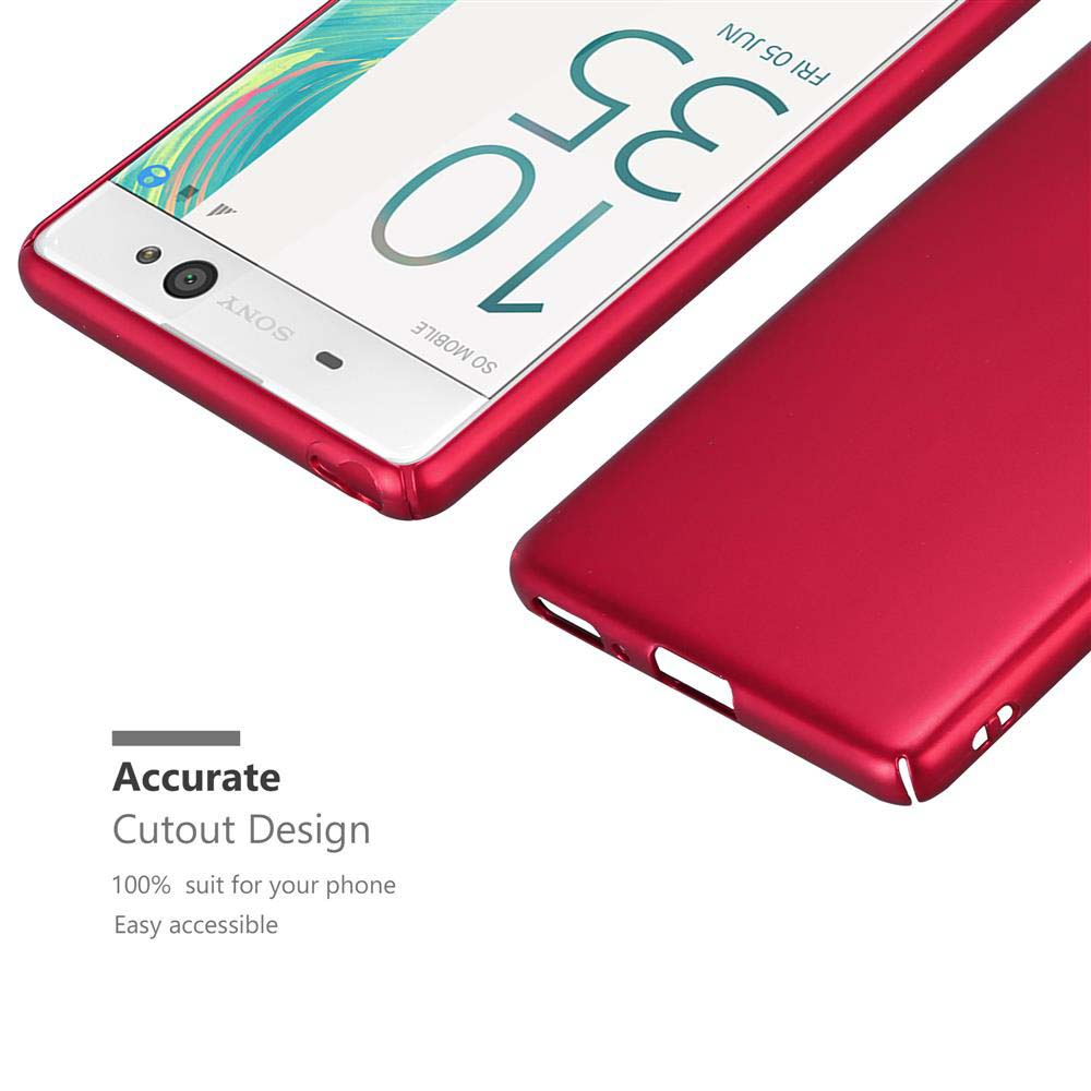 Funda roja para teléfono con pantalla que muestra la hora y un borde blanco.