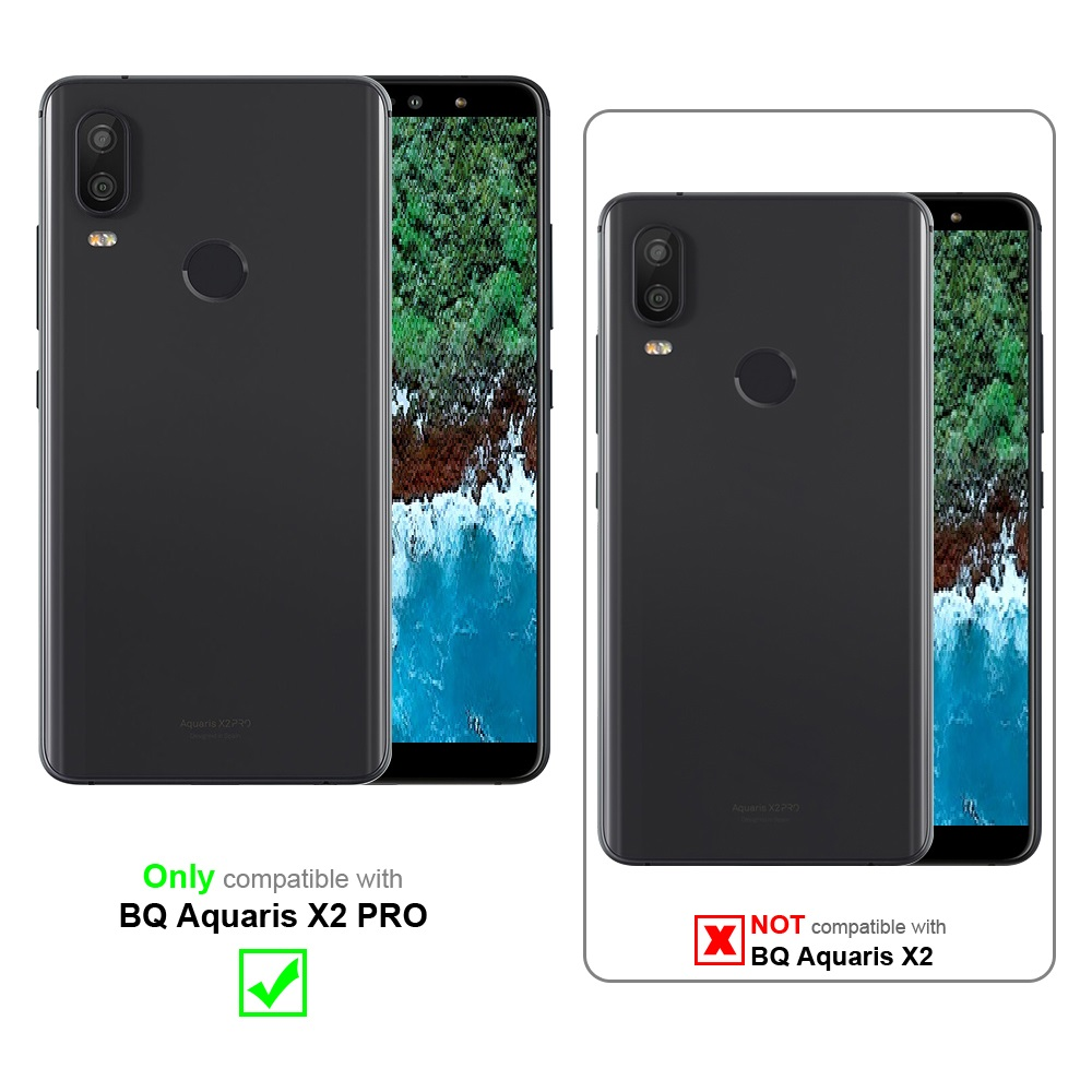 Confronto custodie per telefoni. Custodia nera compatibile solo con BQ Aquaris X2 PRO, non X2.