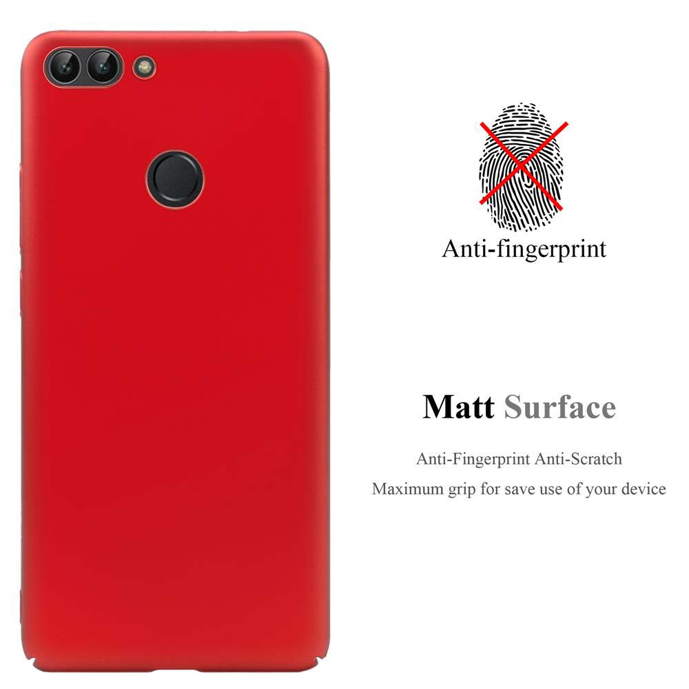 Eine rote Handyhülle mit Anti-Fingerabdruck und matten Oberflächenmerkmalen wird gezeigt.