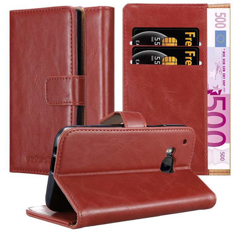 Custodia Portafoglio In Pelle Con Supporto E Slot Per HTC U Play - Copertura Antiurto Con Chiusura Magnetica - 3