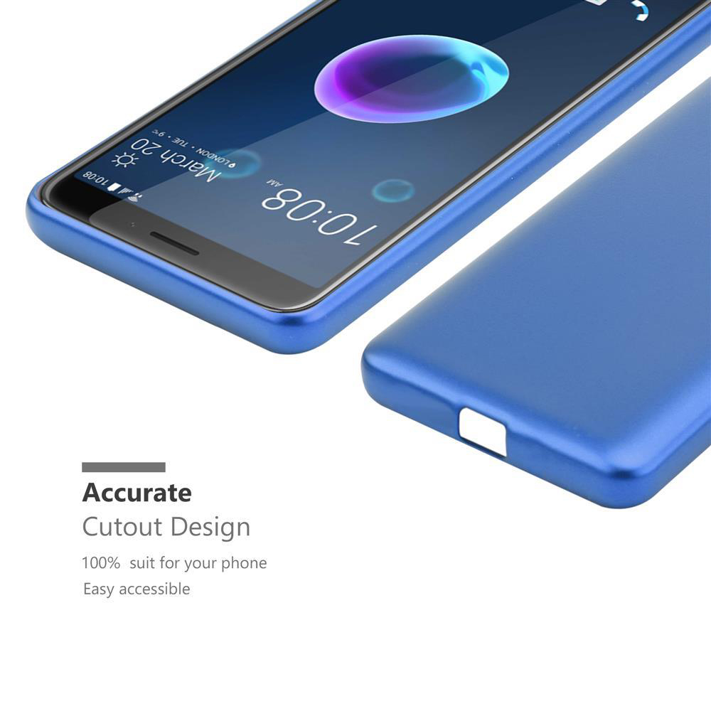 Custodia blu per telefono con un telefono che mostra l'ora.