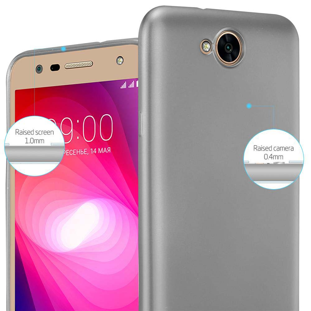 Ein Telefon mit Schutzhülle. Details heben erhöhten Bildschirm und Kameraschutz hervor.