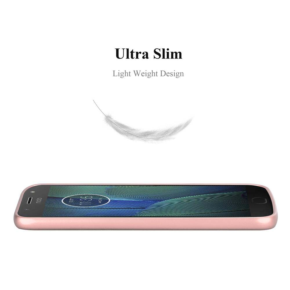 Un telefono rosa con una piuma che fluttua sopra, su sfondo bianco, enfatizzando la leggerezza.