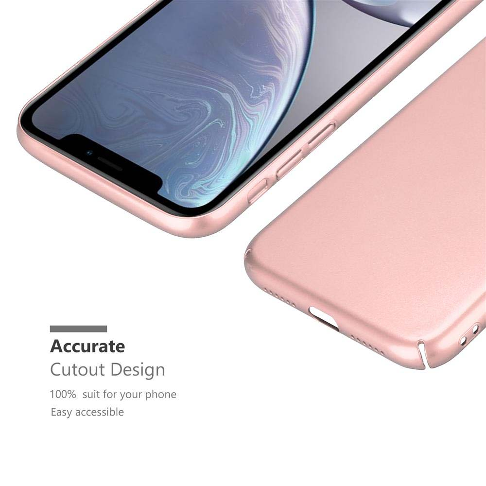 Zwei Teile eines rosa Telefons und einer Hülle. Das Telefon ist links, die Hülle rechts.