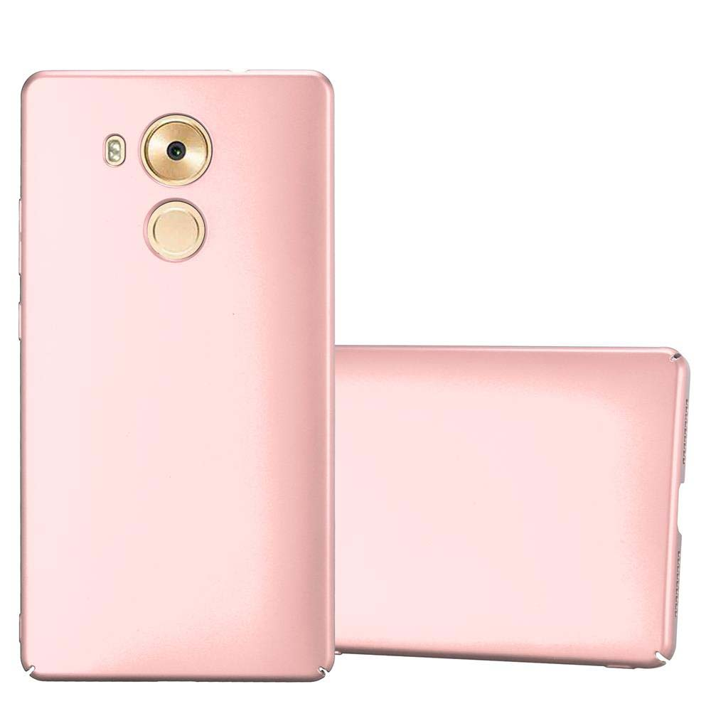 Dos cubiertas traseras de teléfono rosa. Una está plana y otra está vertical.