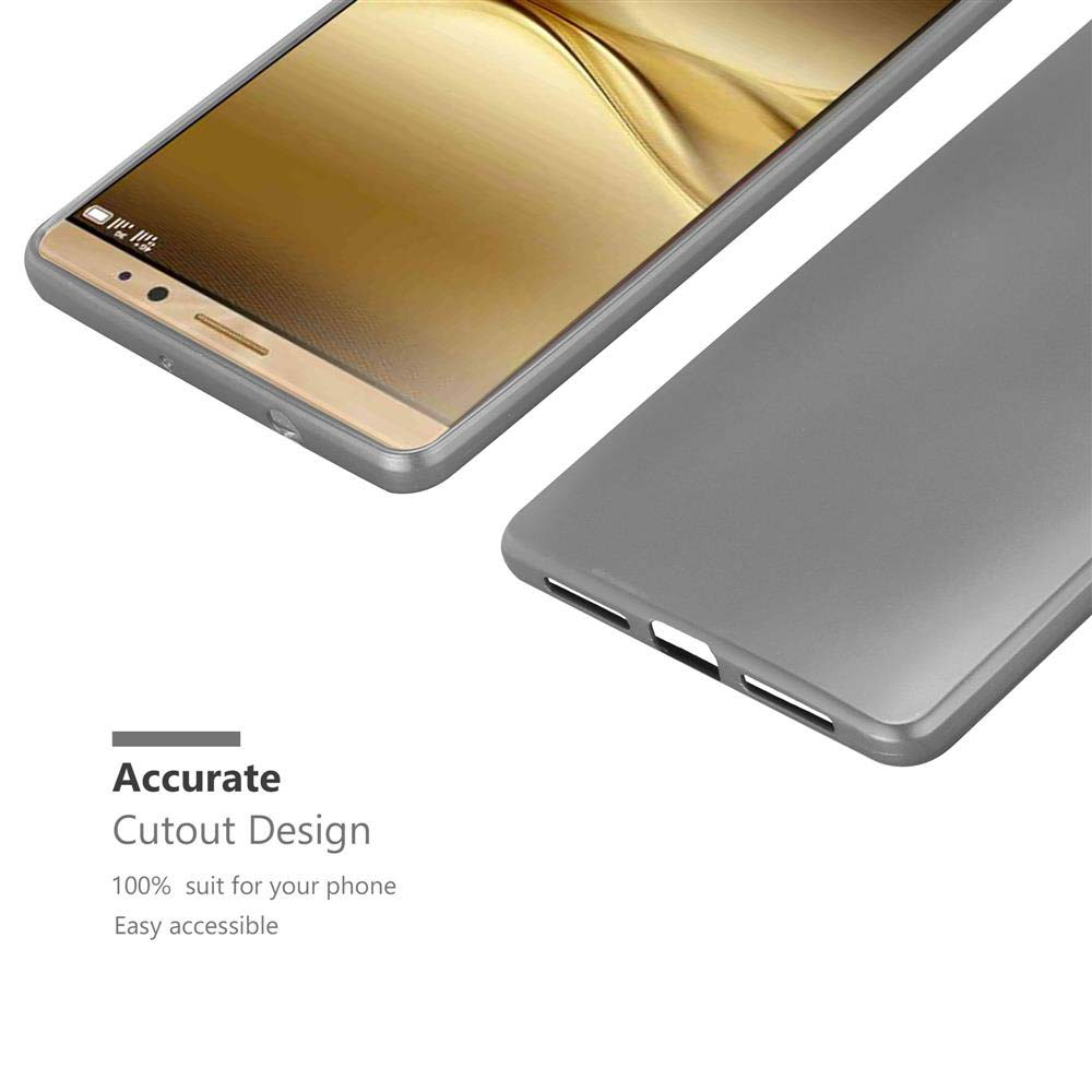 Dos fundas de teléfono, una en el teléfono y otra separada. La funda del teléfono es gris y tiene recortes.