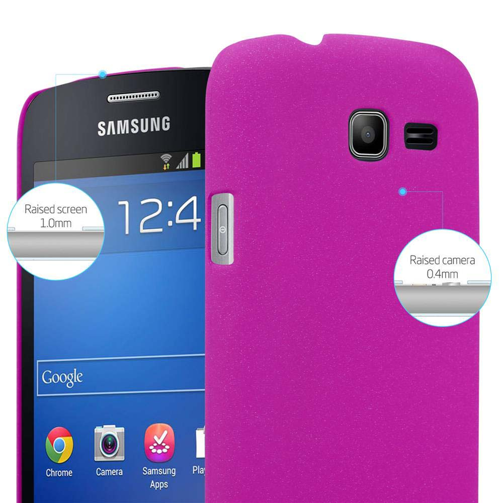 Téléphone rose avec écran affichant l'heure et des icônes. Une coque rose protège le téléphone.