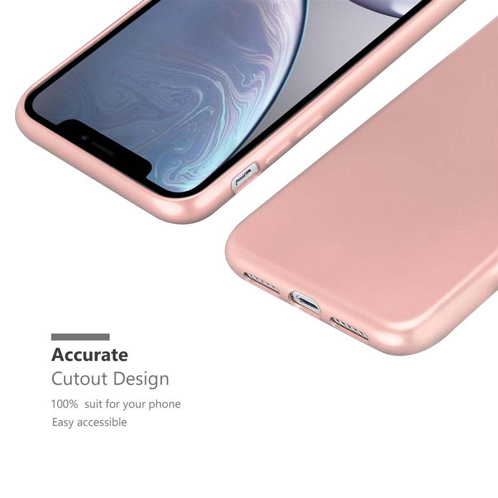 Eine rosafarbene Handyhülle mit einem Telefon darin. Die Hülle liegt auf einer weißen Oberfläche.