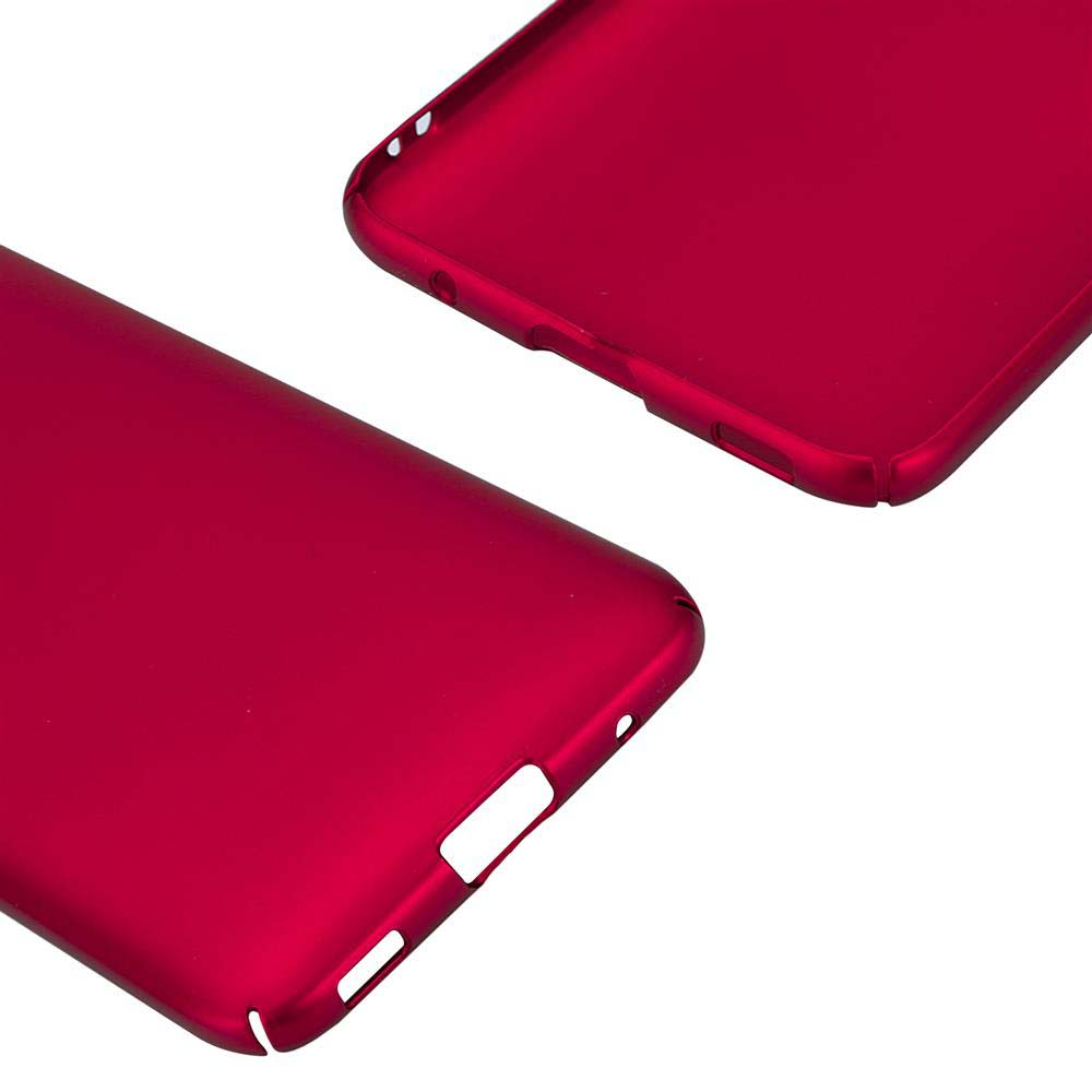 Zwei rote Handyhüllen. Die Hüllen sind nah dran und zeigen ihre rote Farbe und Form.