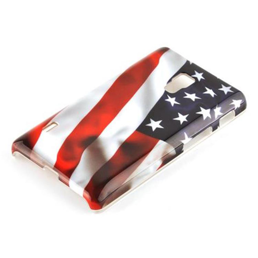 Handyhülle mit US-Flaggen-Design. Rote und weiße Streifen mit Sternen. Weißer Hintergrund.