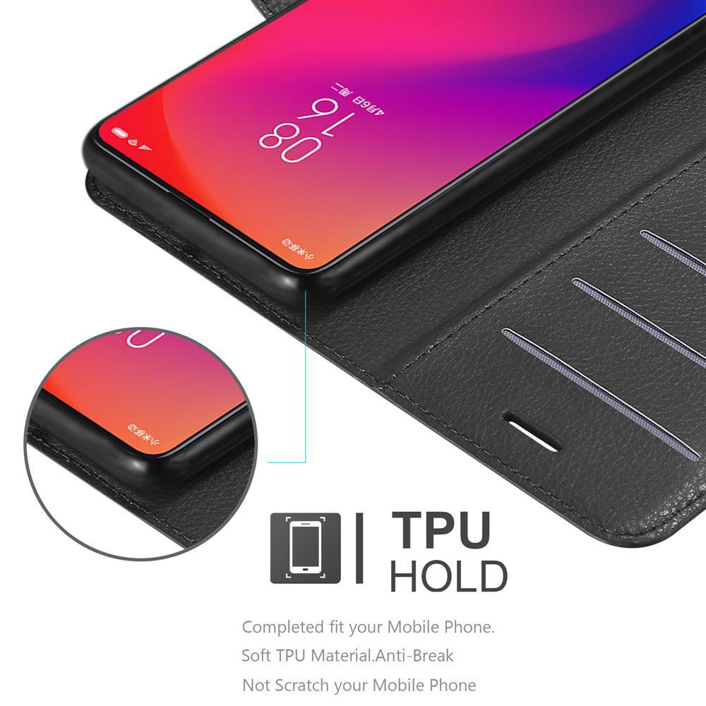 Custodia per telefono nera con schermo che mostra un display colorato. Ha una funzione TPU HOLD.