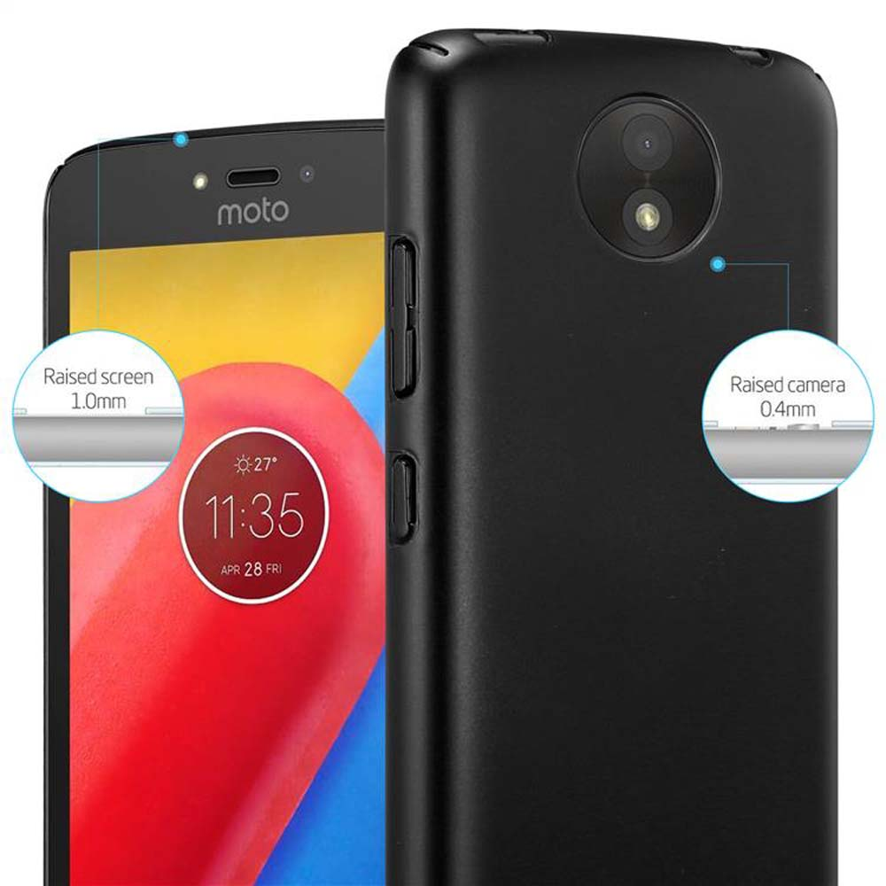 Eine schwarze Handyhülle mit einem Telefon, das einen Bildschirm anzeigt, mit Text und der Uhrzeit 11:35.