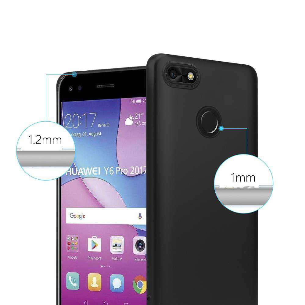 Custodia nera a destra e un telefono con schermo a sinistra. Primo piano del telefono.