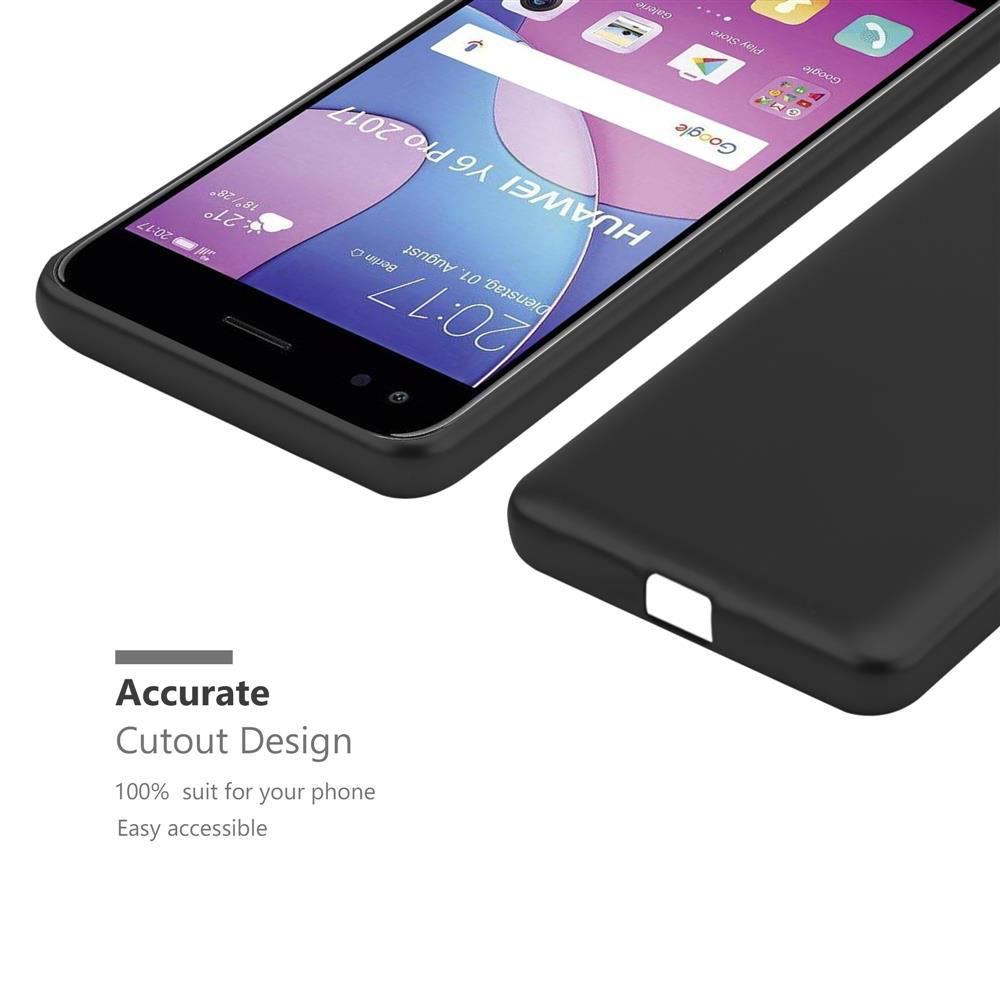 Telefono nero con custodia. Testo: 'Accurate Cutout Design' e '100% suit for your phone'.