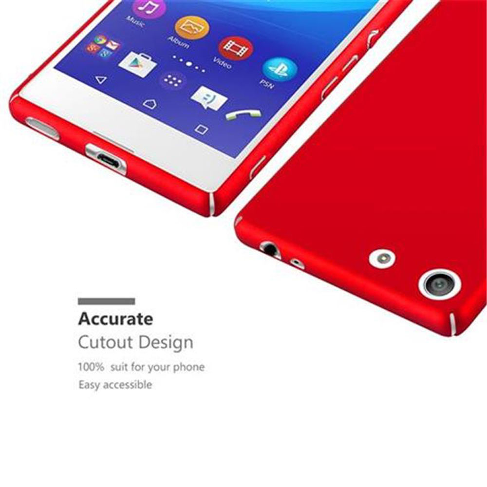 Una funda roja para teléfono y un teléfono, mostrando una funda roja a la derecha.