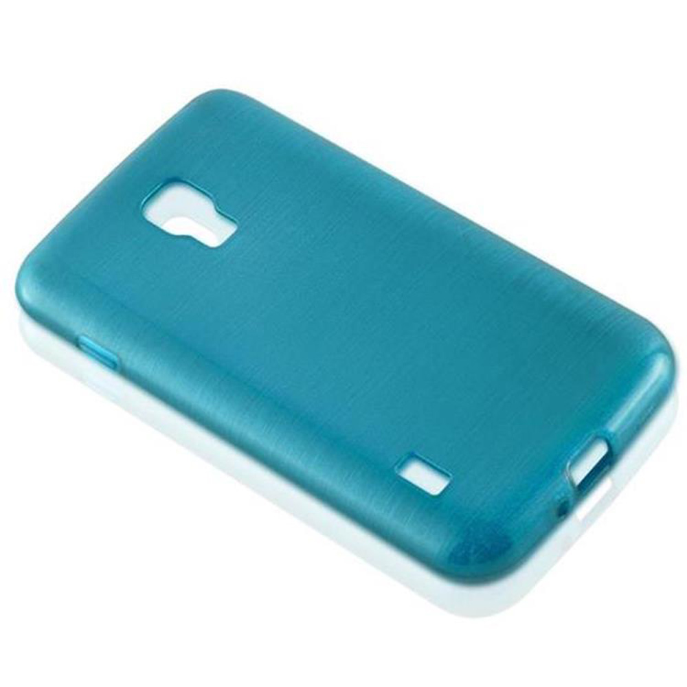 Eine blaue Handyhülle. Die Hülle ist hart, das Telefon ist nicht sichtbar.