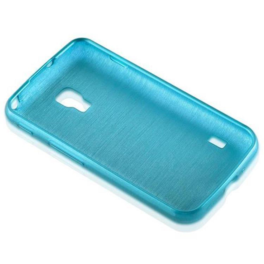 Blaue transparente Handyhülle.