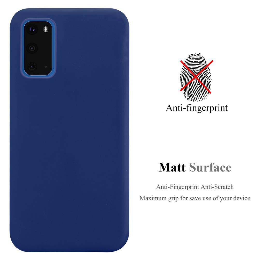 Custodia per telefono blu, anti-impronte. Superficie opaca per la massima presa. La custodia ha un colore blu.