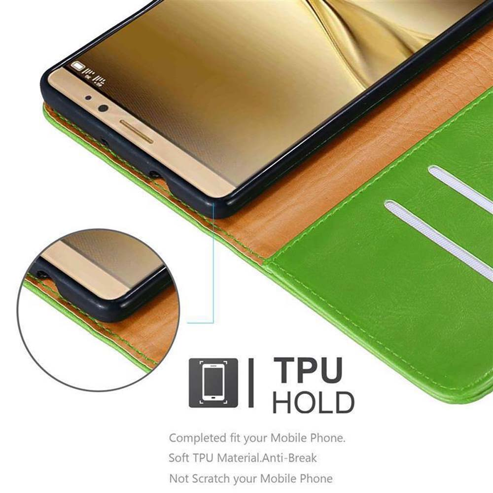 Custodia verde per telefono con il telefono all'interno. La custodia mostra il testo TPU HOLD.