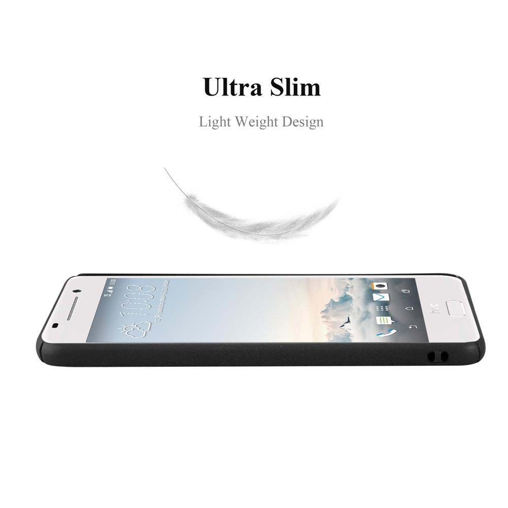 Un telefono in una custodia. Una piuma galleggia sopra. Il testo dice Ultra Slim.