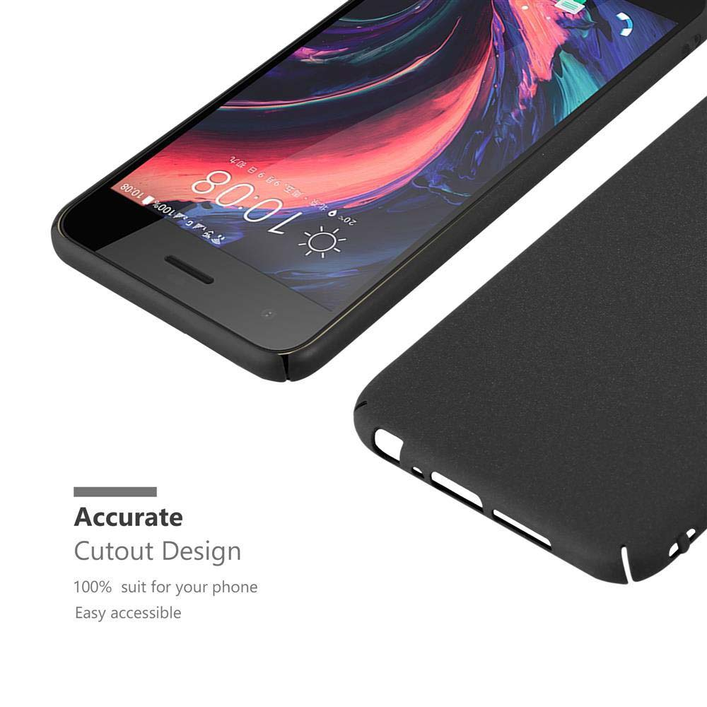 Telefono con schermo acceso, accanto a una custodia nera. Testo: Design di ritaglio accurato.