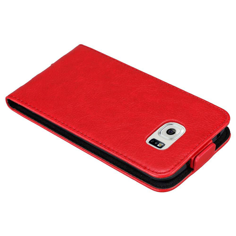 Rote Handyhülle, ein Telefon ist darin. Text sagt 'Flip Style'.