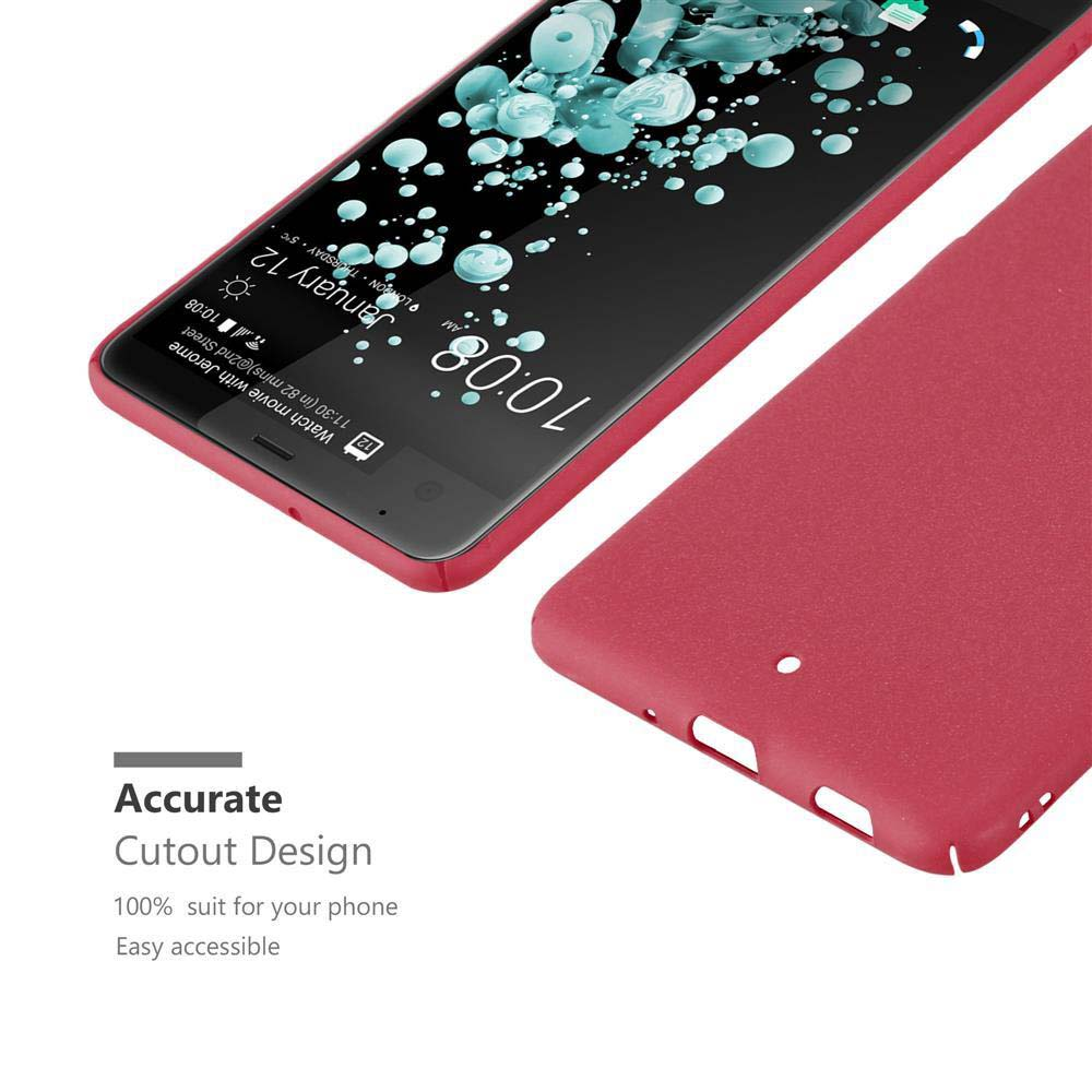 Ein rotes Telefon mit Datums- und Zeitanzeige neben einer roten Handyhülle.