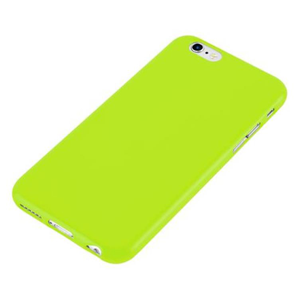 Una custodia per telefono verde brillante, che mostra il design esterno della custodia.