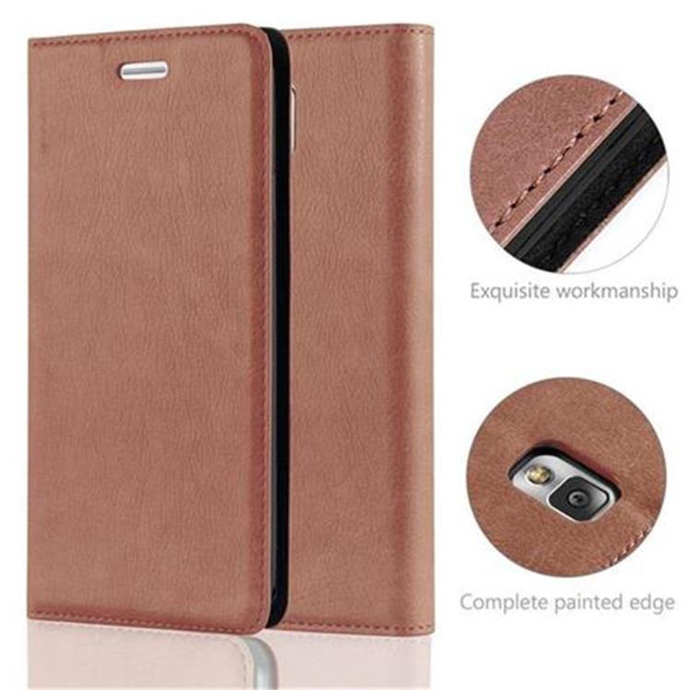 Dos fundas de teléfono marrones. El fondo es blanco con detalles de la funda.