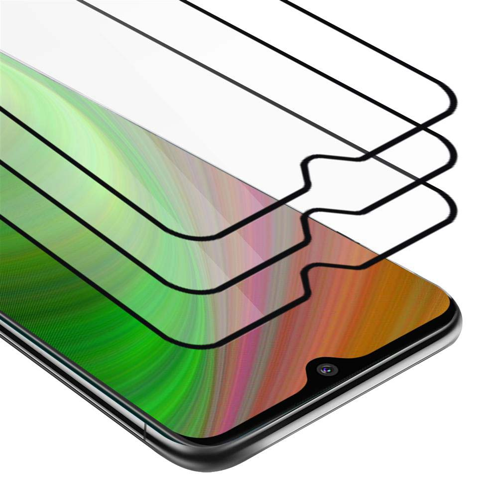 Primo piano di una protezione per lo schermo del telefono. Strati di protezioni in vetro su uno schermo colorato del telefono.
