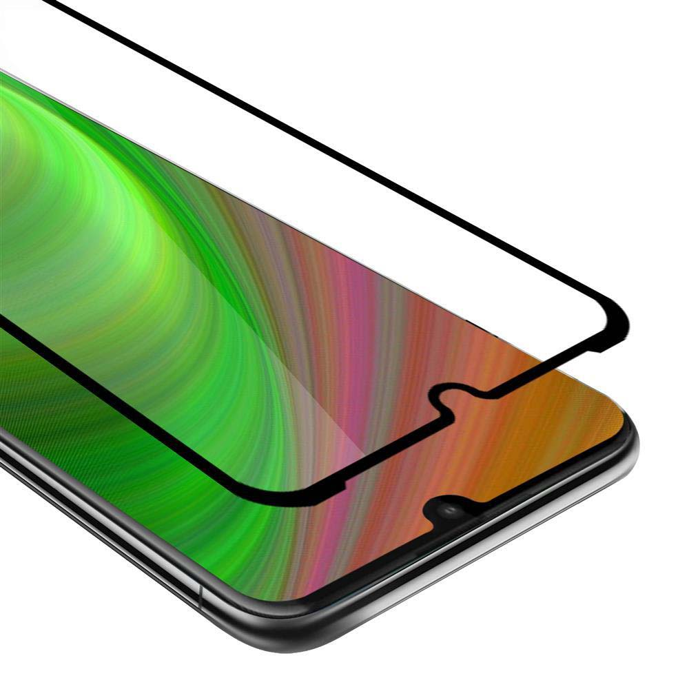Protezione schermo per telefono su un telefono. Lo schermo mostra uno sfondo colorato. La protezione è sopra lo schermo.
