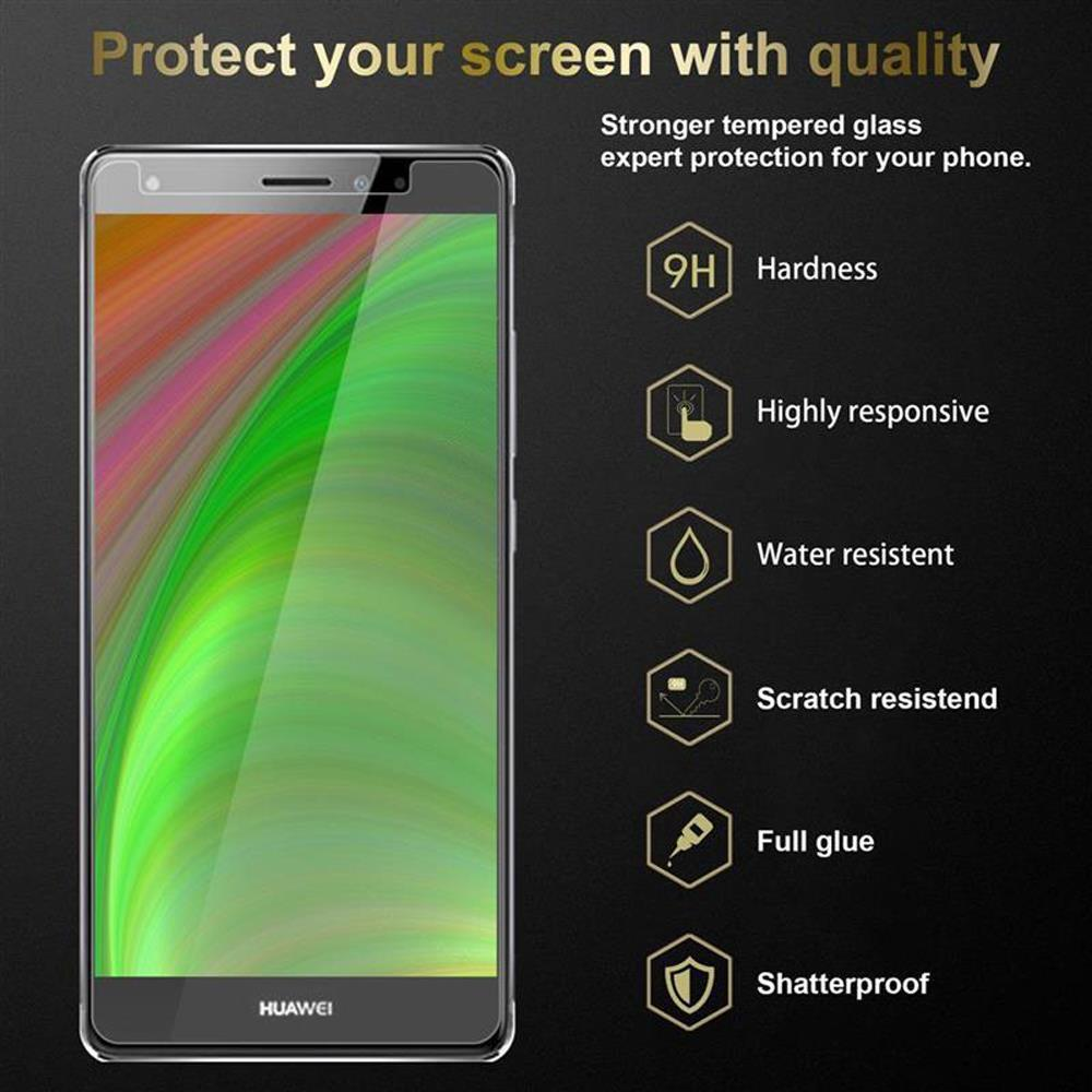 Telefono con protezione schermo, testo: proteggi il tuo schermo. Icone: durezza, resistente all'acqua.