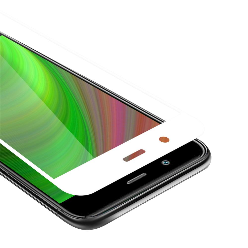 Un telefono con una protezione per lo schermo in fase di applicazione, che mostra lo schermo del telefono.