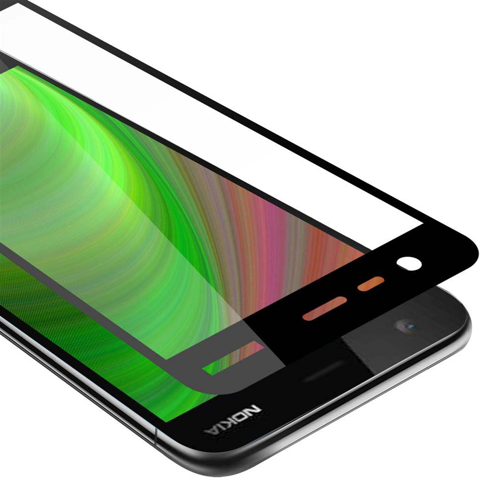 Telefono con protezione schermo, che copre parzialmente lo schermo. Il telefono ha una cornice nera.