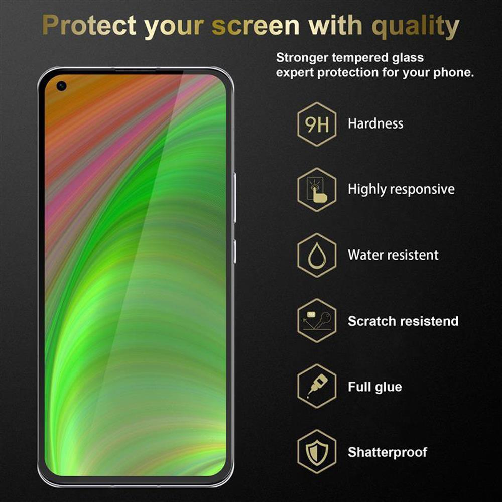 Un proteggi schermo con diverse icone. Le icone descrivono la qualità del prodotto.