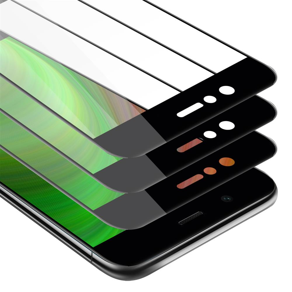 Tre protezioni schermo, stratificate. Schermo del telefono sottostante. Protezione dello schermo.