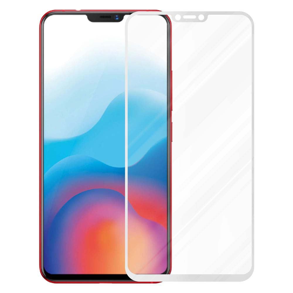 Proteggi schermo per telefono con cornice rossa. Un protettore trasparente è posizionato sullo schermo.