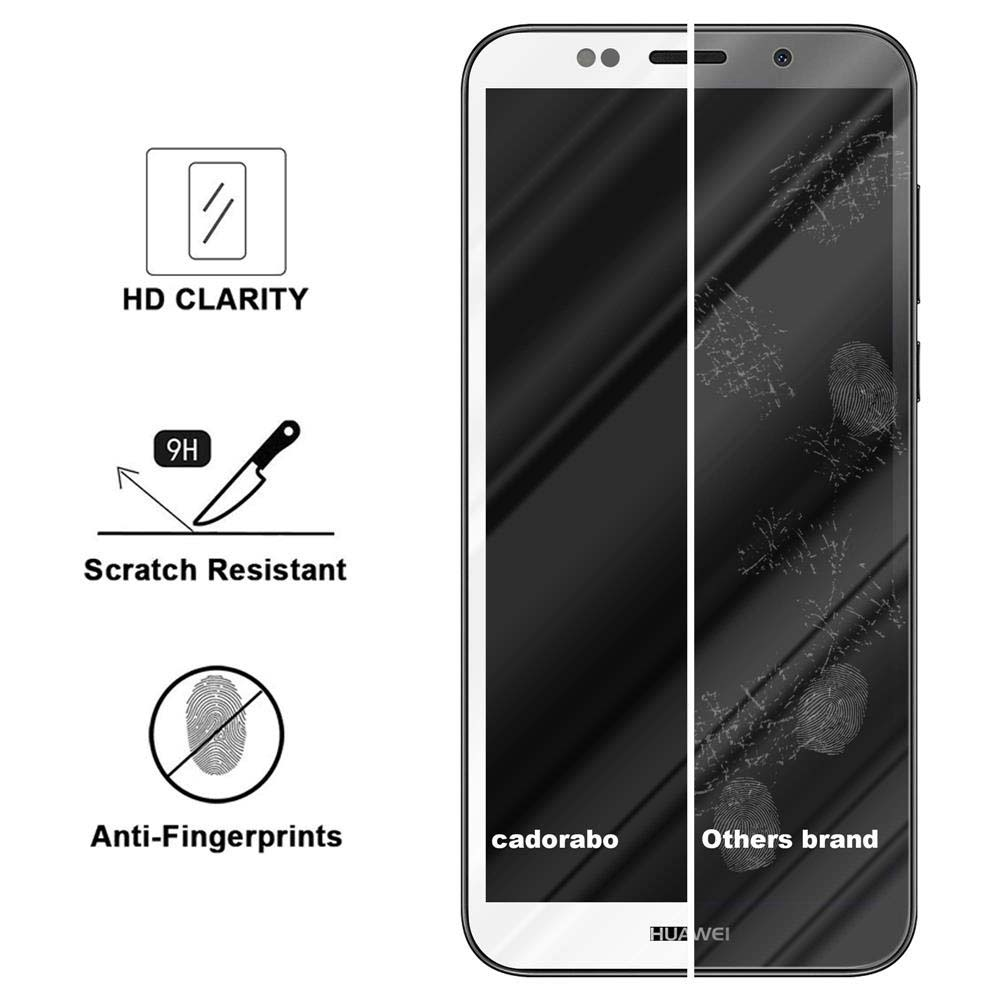 Protezione schermo per telefono con caratteristiche come chiarezza HD, resistenza ai graffi e anti-impronte. Viene mostrato il marchio cadorabo.