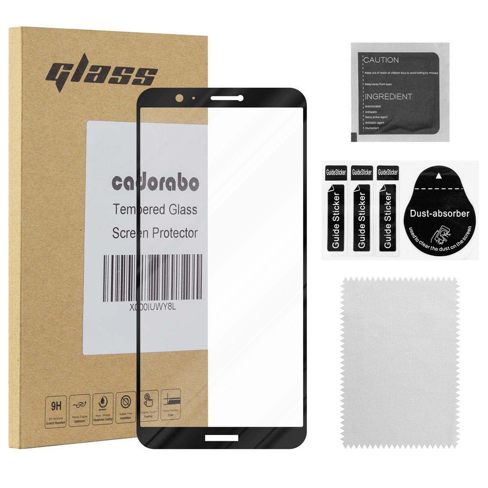 Protezione schermo in vetro temperato con strumenti e accessori su sfondo bianco.