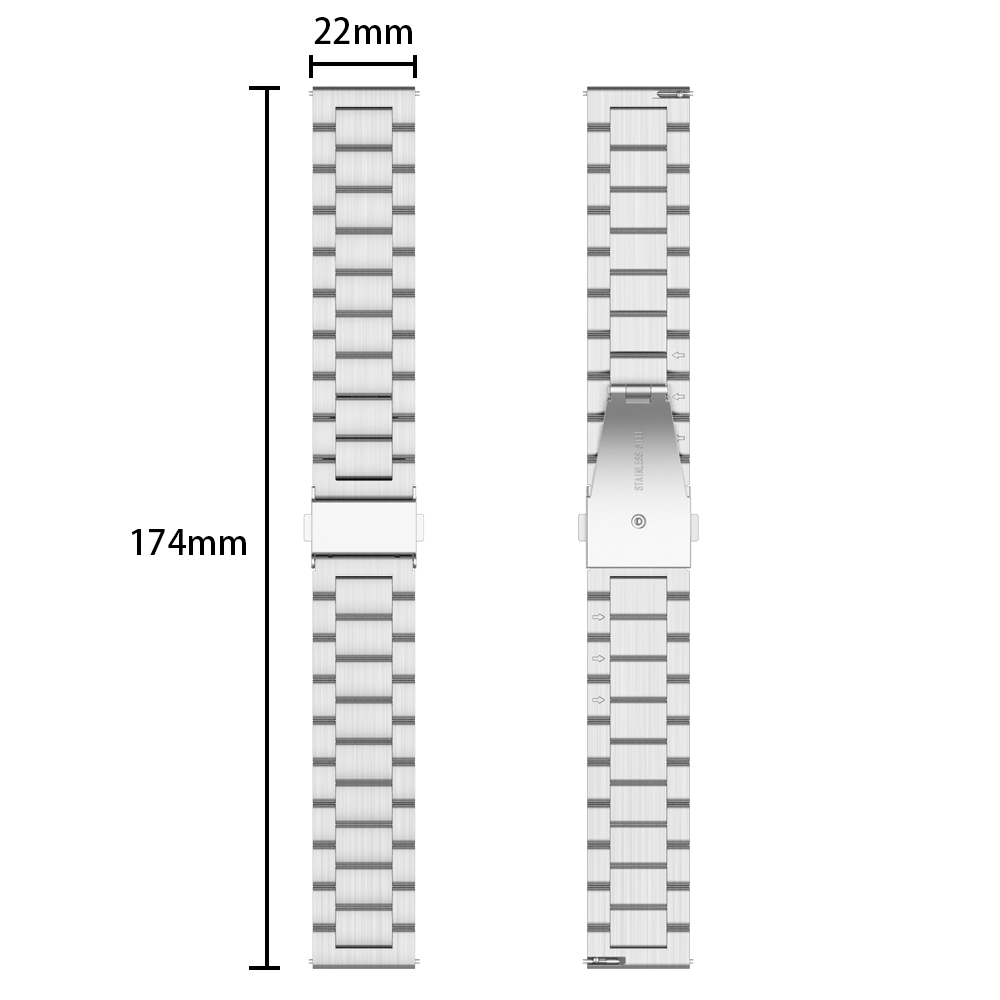 Silbernes Uhrenarmband, 174 mm lang, 22 mm breit.